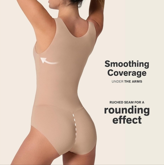 Seamless Tan Shapewear Bodysuit with Spaghetti Straps - Picture 5 of 5